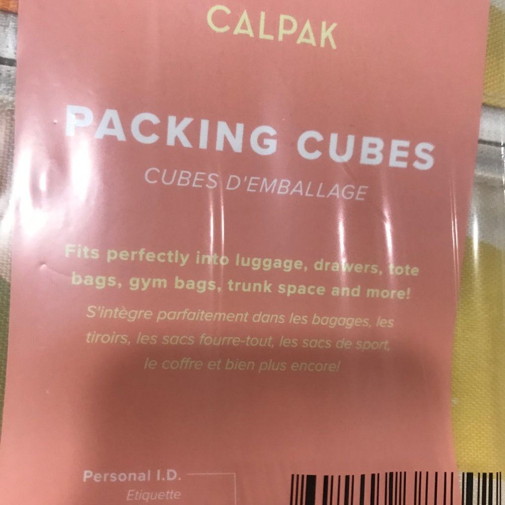 Calpak Peach & Lemon Pattern Packing Cube Set - Picture 3 of 6